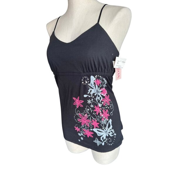 Y2K 2008 NWT Floral Rhinestone Milkmaid Tank size XL - Picture 5 of 9